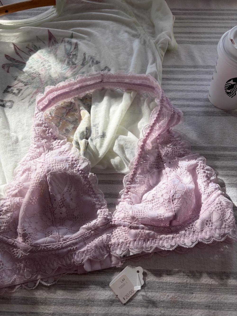 Wishlist Light Pink Lace Bralette - Soft Floral Halter